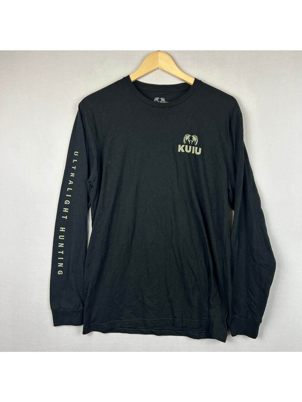 Kuiu Black Long Sleeve Crew Neck Shirt Ultralight Hunting Men's Size L